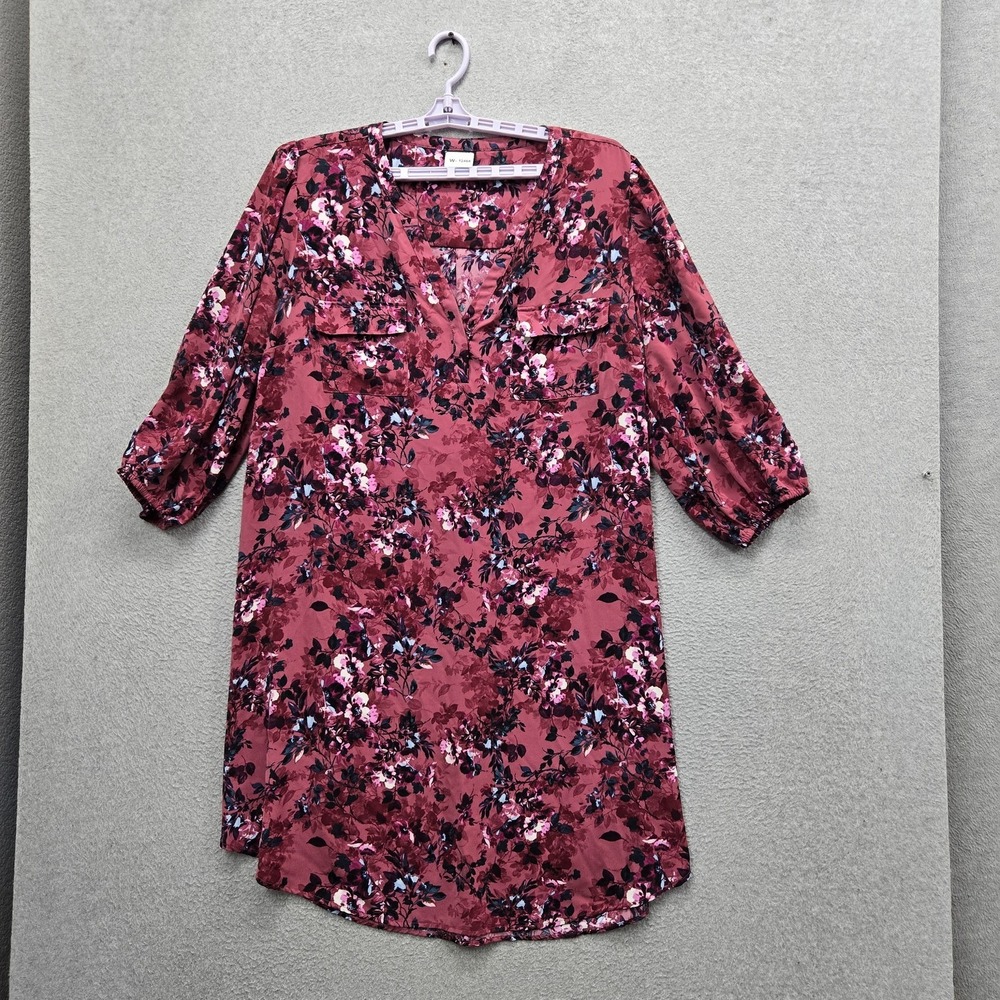 Torrid Women Dress 3 Pink Floral TunicV-Neck Front Mini Studio Crepe